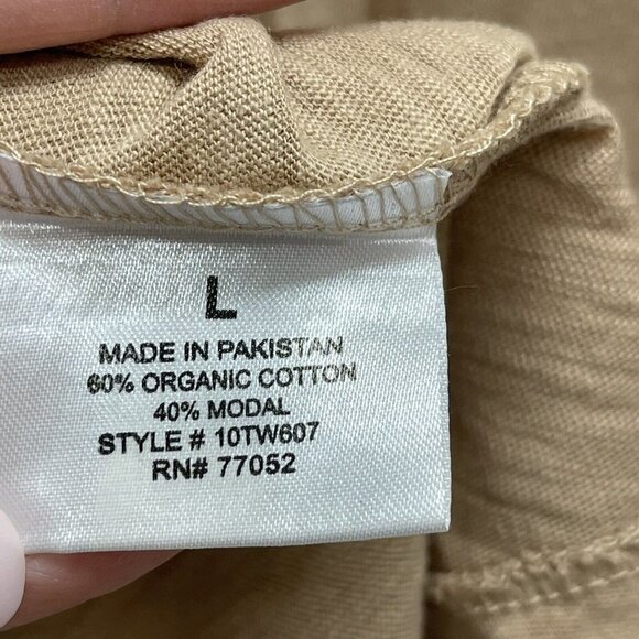 New Threads for Thought Womens Large Tank Top Tan Dolce Cotton Modal High Low - Picture 8 of 8